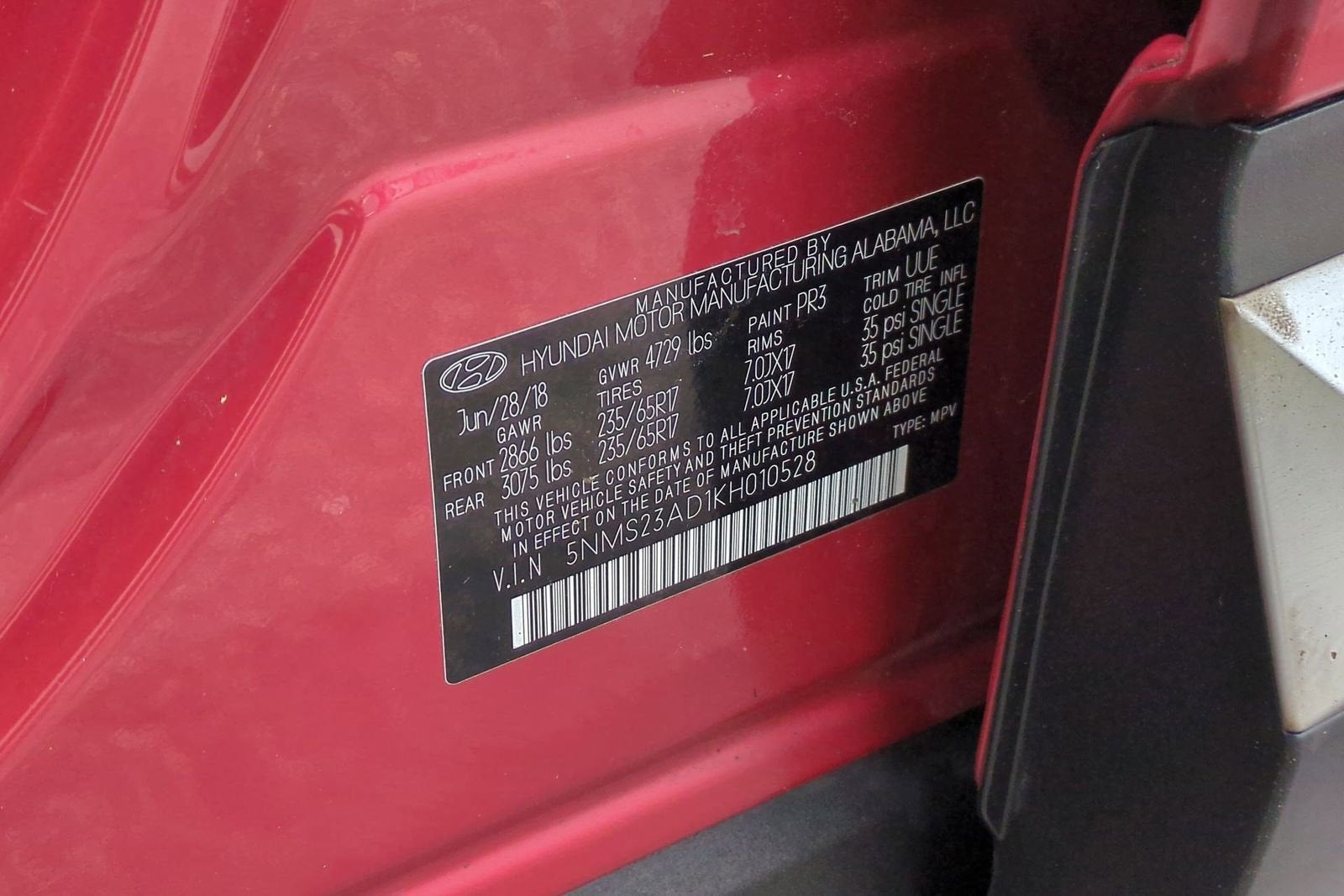 2019 Hyundai Santa Fe SE