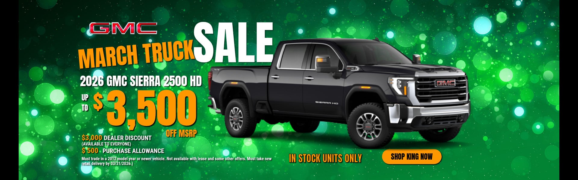 Sierra 2500 March Banner 2026