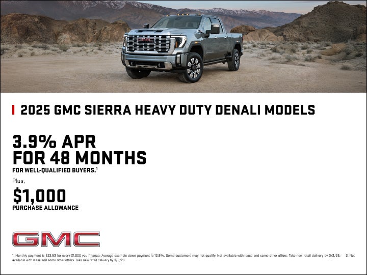 2025 GMC SIERRA HEAVY DUTY DENALI MODELS